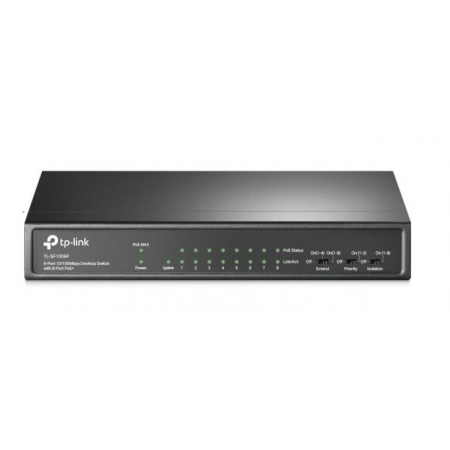 Switch TP-Link 9 Portas 10/100Mbps c/ 8 Portas POE